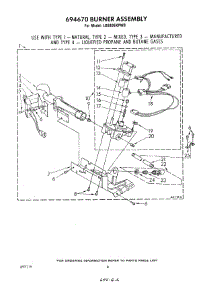 04 - 694670 Burner parts for Whirlpool Dryer LG6806XPW0 from AppliancePartsPros.com