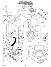 02 - Cabinet parts for Whirlpool Dryer LGT5624BN0 from AppliancePartsPros.com