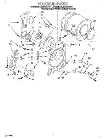04 - Bulkhead parts for Whirlpool Dryer LGR5624DZ1 from AppliancePartsPros.com