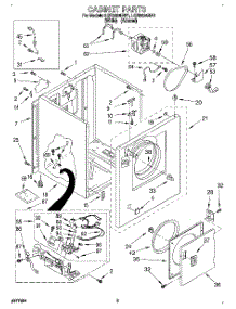 02 - Cabinet parts for Whirlpool Dryer LGR5624BN1 from AppliancePartsPros.com