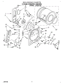 04 - Bulkhead parts for Whirlpool Dryer LGR4624BW0 from AppliancePartsPros.com