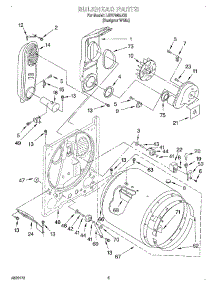 03 - Bulkhead parts for Whirlpool Dryer LGR7645JQ0 from AppliancePartsPros.com