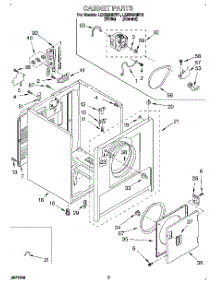 02 - Section parts for Whirlpool Dryer LEN3624BN1 from AppliancePartsPros.com