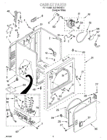 02 - Cabinet parts for Whirlpool Dryer 3LGR5436EQ1 from AppliancePartsPros.com