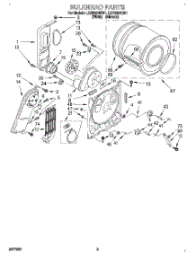 03 - Section parts for Whirlpool Dryer LER5624BN1 from AppliancePartsPros.com