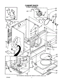 03 - Cabinet parts for Whirlpool Dryer LG9201XWW1 from AppliancePartsPros.com