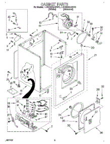 02 - Cabinet parts for Whirlpool Dryer LGN3624BW0 from AppliancePartsPros.com
