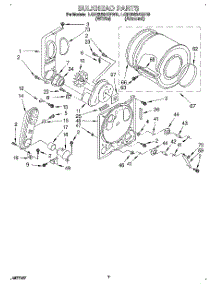 04 - Bulkhead parts for Whirlpool Dryer LGN3624BW0 from AppliancePartsPros.com