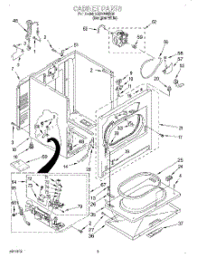 02 - Cabinet parts for Whirlpool Dryer LGR5848EQ0 from AppliancePartsPros.com