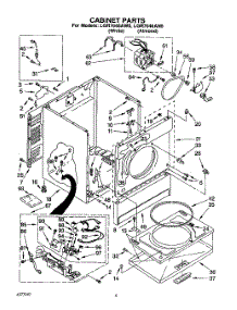 02 - Cabinet parts for Whirlpool Dryer LGR7646AW0 from AppliancePartsPros.com