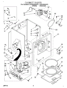 02 - Cabinet parts for Whirlpool Dryer LGR4434AN1 from AppliancePartsPros.com