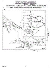 03 - 694670 Burner Assembly parts for Whirlpool Dryer LGR4434AN1 from AppliancePartsPros.com