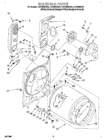 03 - Bulkhead parts for Whirlpool Dryer LGC6848AZ3 from AppliancePartsPros.com