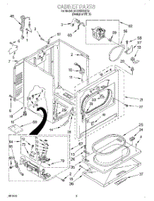 02 - Cabinet parts for Whirlpool Dryer 8LGR5636FQ1 from AppliancePartsPros.com