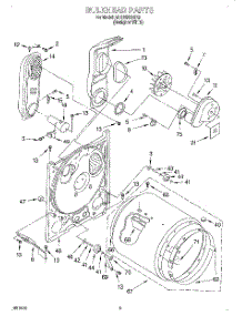 03 - Bulkhead parts for Whirlpool Dryer 8LGR5636FQ1 from AppliancePartsPros.com