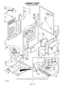 03 - Cabinet parts for Whirlpool Dryer LG4931XSW0 from AppliancePartsPros.com