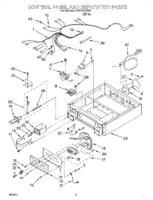 03 - Control Panel And Separator parts for Whirlpool Dryer 3CSP2761BW1 from AppliancePartsPros.com