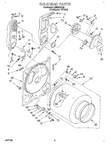 03 - Bulkhead parts for Whirlpool Dryer LGR5634AQ0 from AppliancePartsPros.com