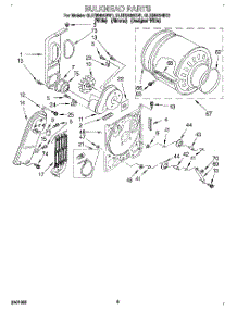 04 - Bulkhead parts for Whirlpool Dryer GLER5434BW1 from AppliancePartsPros.com