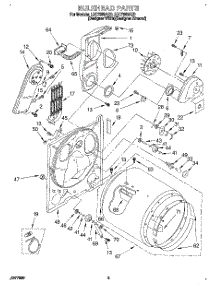 03 - Section parts for Whirlpool Dryer LEC7858AZ0 from AppliancePartsPros.com