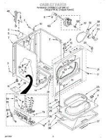 02 - Cabinet parts for Whirlpool Dryer LGT6638DQ1 from AppliancePartsPros.com