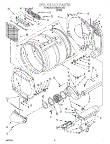 03 - Section parts for Whirlpool Dryer CEW2760EW0 from AppliancePartsPros.com