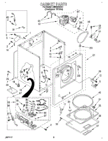 02 - Cabinet parts for Whirlpool Dryer LGR4434AQ1 from AppliancePartsPros.com