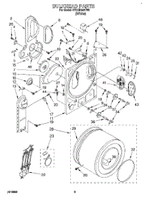 02 - Section parts for Whirlpool Dryer BYCCD3421W0 from AppliancePartsPros.com
