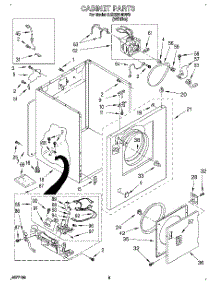 02 - Cabinet parts for Whirlpool Dryer LGR2614BW0 from AppliancePartsPros.com