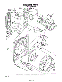 04 - Bulkhead parts for Whirlpool Dryer LG6881XSW1 from AppliancePartsPros.com