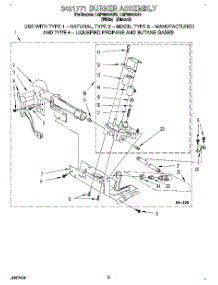 03 - 3401771 Burner Assembly parts for Whirlpool Dryer LGP6646AN2 from AppliancePartsPros.com