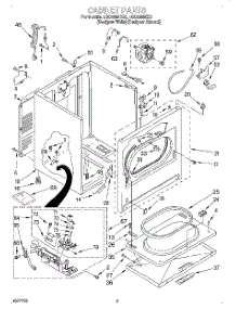 02 - Cabinet parts for Whirlpool Dryer LGC8858EQ0 from AppliancePartsPros.com