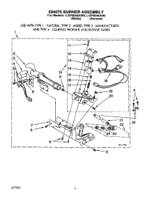 03 - 694670 Burner parts for Whirlpool Dryer LGP6646AW0 from AppliancePartsPros.com
