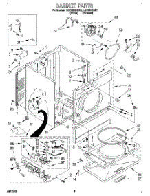 02 - Cabinet parts for Whirlpool Dryer LGR6646BW1 from AppliancePartsPros.com