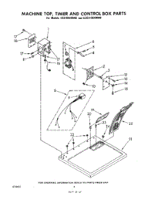 03 - Machine Top, Timer And Control Box parts for Whirlpool Dryer CE2100XMW0 from AppliancePartsPros.com