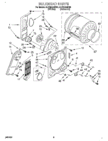 04 - Bulkhead parts for Whirlpool Dryer GLER5434BN0 from AppliancePartsPros.com