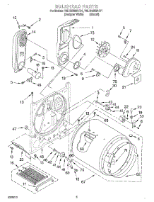 03 - Bulkhead parts for Whirlpool Dryer 7MLGQ8857JT1 from AppliancePartsPros.com