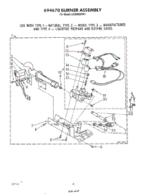 05 - 694670 Burner parts for Whirlpool Dryer LG6606XPW1 from AppliancePartsPros.com
