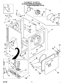 02 - Cabinet parts for Whirlpool Dryer LGR4634DZ0 from AppliancePartsPros.com