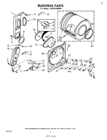 04 - Bulkhead parts for Whirlpool Dryer LG5701XMW0 from AppliancePartsPros.com