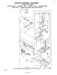 06 - 688639 Burner Assembly parts for Whirlpool Dryer LG5701XMW0 from AppliancePartsPros.com