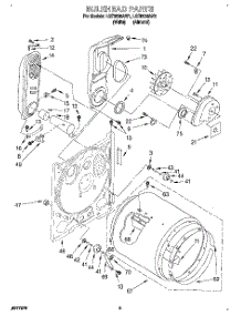 03 - Bulkhead parts for Whirlpool Dryer LGT6638AW1 from AppliancePartsPros.com