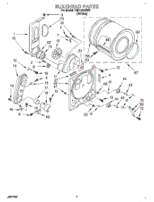 04 - Bulkhead parts for Whirlpool Dryer TGDL200BW0 from AppliancePartsPros.com