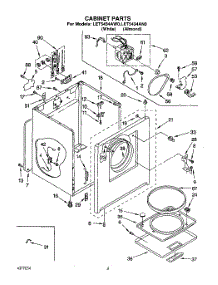 02 - Section parts for Whirlpool Dryer LET5434AW0 from AppliancePartsPros.com