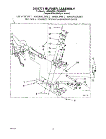 03 - 3401771 Burner Assembly parts for Whirlpool Dryer LGR5624DZ0 from AppliancePartsPros.com