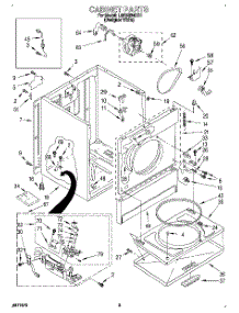 02 - Cabinet parts for Whirlpool Dryer LGR5634DQ1 from AppliancePartsPros.com