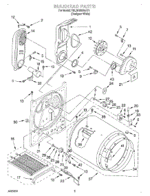 03 - Bulkhead parts for Whirlpool Dryer 7MLGQ8000JQ1 from AppliancePartsPros.com