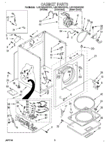 02 - Cabinet parts for Whirlpool Dryer LGV4624BW0 from AppliancePartsPros.com