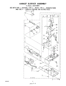 06 - 688637 Burner parts for Whirlpool Dryer LG5531XMW1 from AppliancePartsPros.com