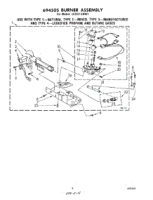 07 - 694505 Burner parts for Whirlpool Dryer LG5531XMW1 from AppliancePartsPros.com